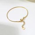 Minimalist gold snake chain bracelet in stainless steel with lobster clasp and tag - Gold Round Snake Chain 1.2mm (15+3cm)