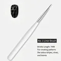 Pennello liner per nail art da 7mm con manico bianco per pittura geometrica - Pennello Liner Singolo 7mm
