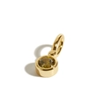 18k gold plated stainless steel pendant featuring a round cut yellow-green birthstone - August Pendant with Chain