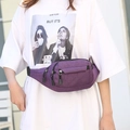 Versatile purple canvas fanny pack with multi-zipper pockets for men outdoor travel - Purple