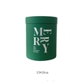 Caja de regalo de Navidad cilíndrica verde con letras Merry plateadas en 13x16cm - Verde Inglés / 13*16cm