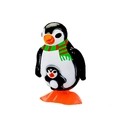 Wind-up clockwork penguin toy featuring a large penguin with scarf and nested baby penguin - Mother and Baby Penguin