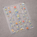 5D Embossed Phoenix and Floral Nail Stickers with Iridescent Relief Texture M-286 - Iridescent Carp Phoenix Relief (M-286)
