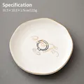 White ceramic jewelry tray with gold trim and diamond ring illustration, 4-inch round - 10.5cm Irregular Plate-Love Diamond