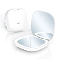 Portable white LED makeup mirror with USB charging and touch control switch - Single-sided Light Rechargeable Style / White / 5X Magnification