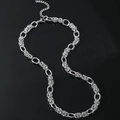 Men's hip hop silver multi-link stainless steel chain necklace with lobster clasp - Necklace (45cm)