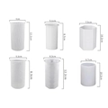 Various textured silicone molds for cylindrical candles with detailed height and diameter specs - Set 5 (6 Sizes Molds)