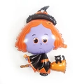 Mini witch foil balloon with black cat on broom for Halloween party decoration - Large Broom Witch