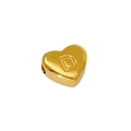 18K gold plated stainless steel heart pendant with engraved letter D on white background - Letter D / Steel