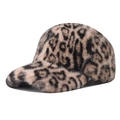 Primer plano de la textura de piel sintética y el patrón de leopardo de la gorra - Ajustable / Leopardo Beige