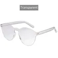 Modern frameless transparent oversized candy color jelly sunglasses in clear finish - Transparent