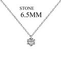 S925 Sterlingsilber Halskette mit 6,5 mm Zirkonia im Brillantschliff und 6er-Krappen - 925er Silber / 6.5MM Stil (DY190672-S-W-WH)