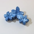Blue marble texture flower hair claw clip for women made of durable ABS resin - #5abs Dark Blue - Three Flowers / Bulk (No Packaging)