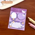 Bloc-notes dessin animé violet avec formes cœur et ovale sur bureau en bois - 2# Chien Fromage Myrtille