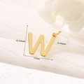 Polished 14K gold-plated letter W charm pendant for DIY bracelets and necklaces - Gold - Letter W
