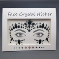Self-adhesive black facial crystal sticker set with sparkling rhinestones for forehead and eyes - 1062