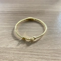 Golden bracelet with LOVE lettering and moon charms inlaid with sparkling diamonds - LOVE (Gold)