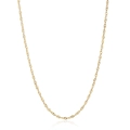 Macro detail of high-quality 304 stainless steel gold plated thin twisted chain necklace - Water Wave Chain / Gold