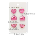 Detailed dimensions of three-pair wooden heart and envelope stud earring set for Valentine - XOXO Heart/Envelope/Rainbow Style (A-1)