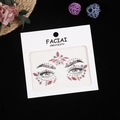 Autocollants bijoux de visage avec strass roses et irisés en forme de marquise - 165*155mm / Rose