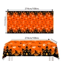 Halloween tablecloth with haunted house and pumpkin patterns, size 108x54 inches - Halloween Pattern Tablecloth 137*274cm
