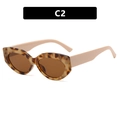 Retro cat-eye sunglasses with tortoiseshell frames and cream white temples, C2 style - Tortoise Shell with Beige Temples Tea Lens