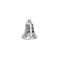 Campanelle natalizie argento con rilievo Merry Christmas su sfondo bianco - 5CM*5.5CM circa 4.8g / Argento