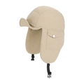 Gorro de aviador caqui para invierno con orejeras y mini bolsillo lateral - Caqui