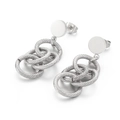 Boucles d'oreilles vintage en argent à anneaux torsadés pour femmes au fini métallique - Style Argenté (KE101327-KFC)