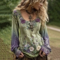 S Purple Green Gradient Embroidery