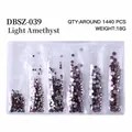 Light Amethyst flatback nail art rhinestones set in 6 sizes for DIY manicure - Mixed Sizes SS4-SS16 Around 1440 Pieces / Light Purple