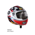 Palloncino a forma di casco da corsa con motivo a scacchi per feste, misura 50,5x56cm - Casco