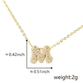 Gold letter M pendant necklace with cubic zirconia stones and O-chain for women - Gold Letter-M