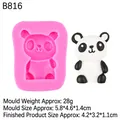 Rosa Silikonform Panda und fertige Tierfigur für Tortendekoration und Backen - Rosa Panda (B816)