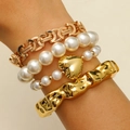 Gold - Heart Pearl Layered Style