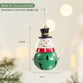 Christmas snowman iron bell pendant with black hat and red scarf hanging decoration - Snowman Bell