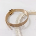 Elegant rose gold Milanese mesh strap bracelet with classic buckle closure - 359 Rose Gold Bangle (359 Rose Gold)