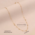 Goldene Edelstahlkette mit Herzanhänger, feiner Perlenkette und funkelnden Kristallsteinen - 0.5cm Herz mit Zirkonia Perlenketten-Stil (3#)