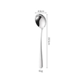 Polished silver 304 stainless steel soup spoon with detailed dimensions and weight - Elegant No.1 Round Spoon