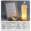 White LED electronic flameless candle with warm flickering light and star pattern, 6.5x18cm - 6.5*18cm White Gypsophila with Base