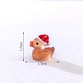 Miniature orange resin duck with red Santa hat for Christmas DIY snow scenery decor - Luminous Orange