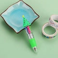Christmas tree topped 4-color retractable ballpoint pen on a decorative ceramic plate - Christmas Series 9-Tree