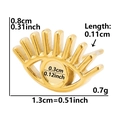 Detail of gold evil eye stud earring with precise dimensions and weight measurements - Eye Shape (D8-G-Gold) / Gold