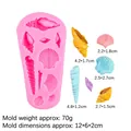 Stampo in silicone rosa con conchiglie marine per decorazioni torte, dim. 12x6x2cm - Stile 1 Rosa A387