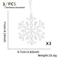 Set of 3 transparent snowflake ornaments, 11cm acrylic Christmas tree hanging decorations - Clear Snowflake Style A (3PCS/Pack)