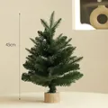 Miniatur 45cm künstlicher grüner Weihnachtsbaum mit Echtholzsockel im nordischen Stil - 45cm Grüner Baum (Basis)