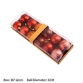Set di palline di Natale rosso e oro 6cm in scatola trasparente 36x12cm - Rosso Mattone 6cm (Set da 12)