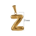 Minimalist 18K gold plated titanium steel bubble letter Z pendant for DIY jewelry making - Gold Z / 2pcs/pack