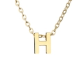 Minimalist 18k gold plated stainless steel necklace featuring a letter H pendant - Letter H