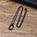 Long Octagonal Hollow Style (PN-1846) / Pendant + 60cm Chain / Black